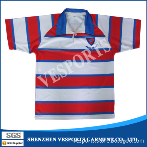 Fashion Striped Sublimation Printed Rugby Jersey